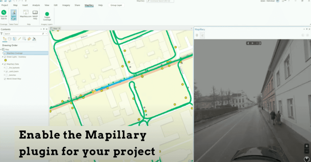 mapillary plugin for arcgis shows 360 imagery side by side your gis data