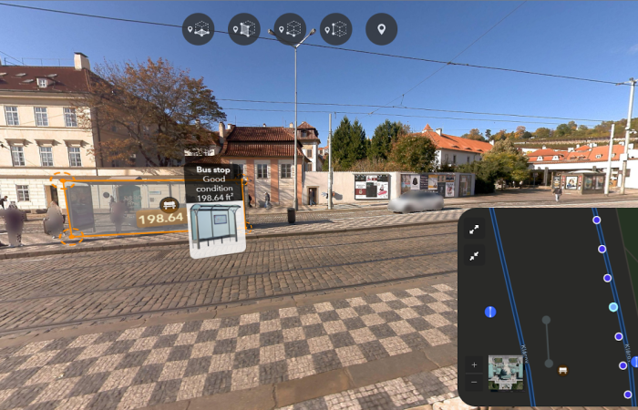 Mapersive 360-degree imagery with urban features.