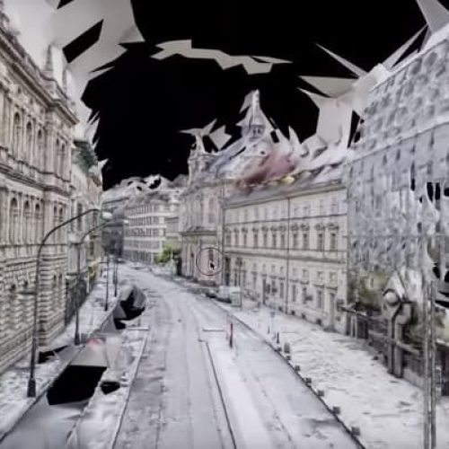 3d model of a street in Prague by the Mosaic Viking mobile mapping camera