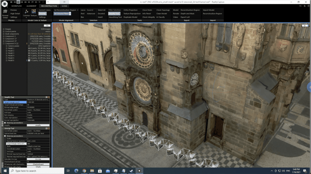 capturing reality import obj model for texturing